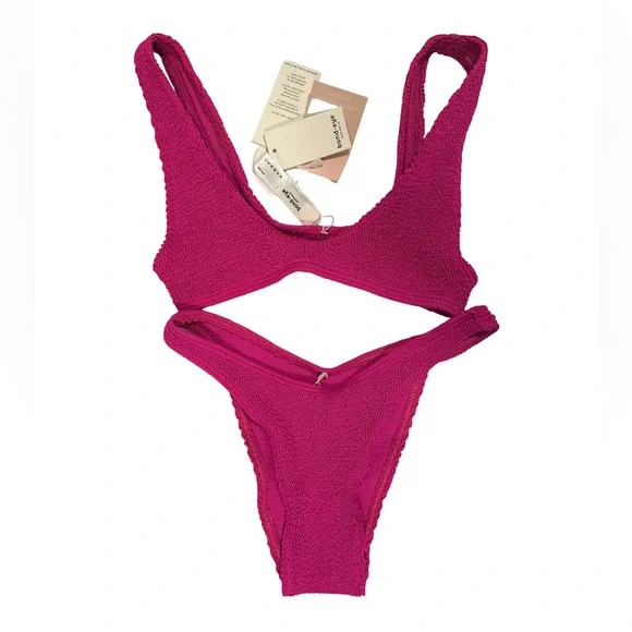 Bond Eye Australia NWT Scout Crop Eco Two Piece Set Bright Pink One Size - Picture 3 of 5